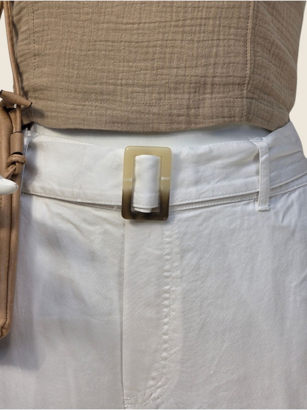 Dex White Wide Leg Belted Tencel Pants NWT Small - Picture 6 of 12